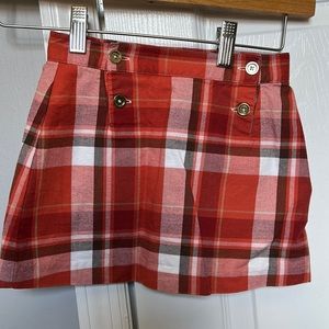 Janie and Jack orange plaid skirt